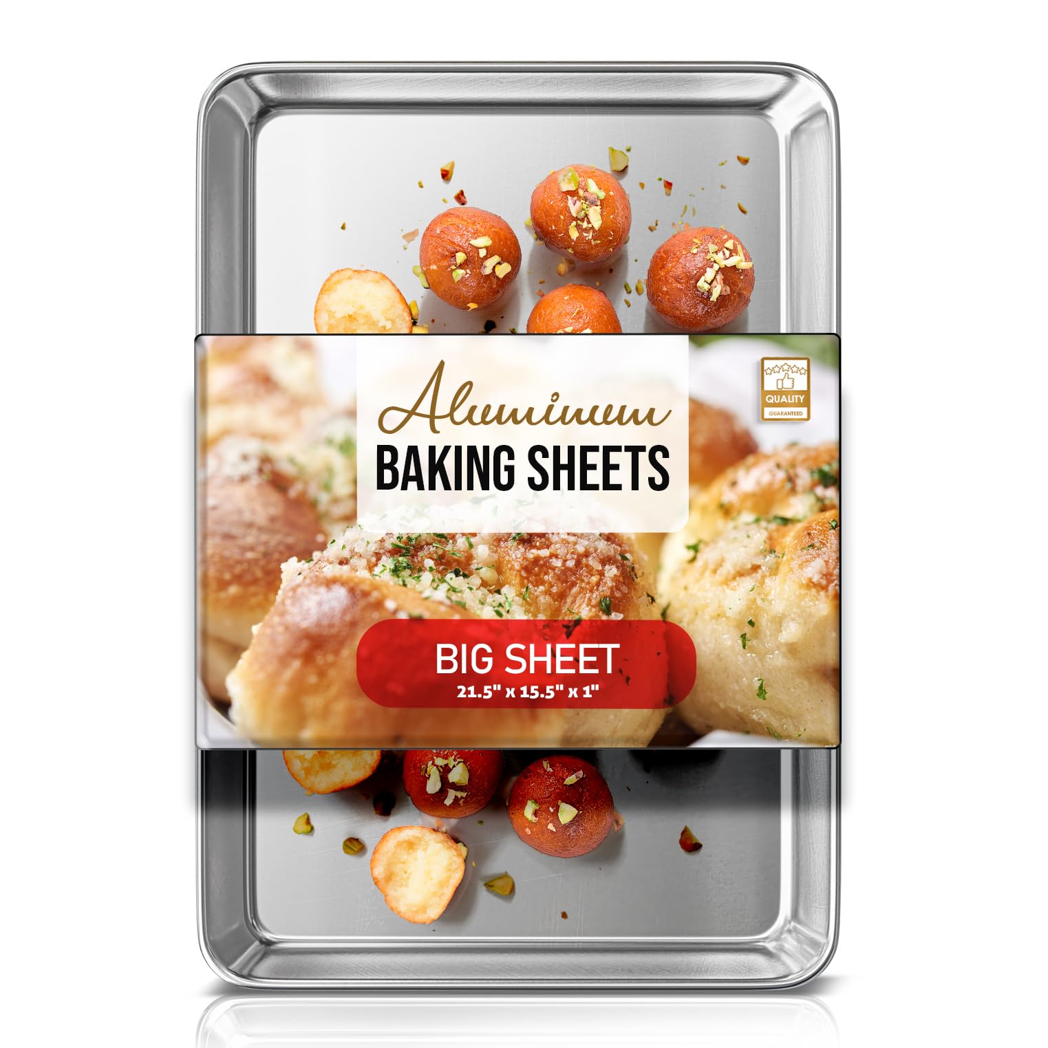 EATEXAluminum Baking Sheet, Steel Cookie Sheet, Large Baking Pan, Warp and Rust Resistant Cookie Sheets for Baking Nonstick, Baking Sheets for Oven, Big Sheet Pans for Baking, Non-Stick Baking Sheet