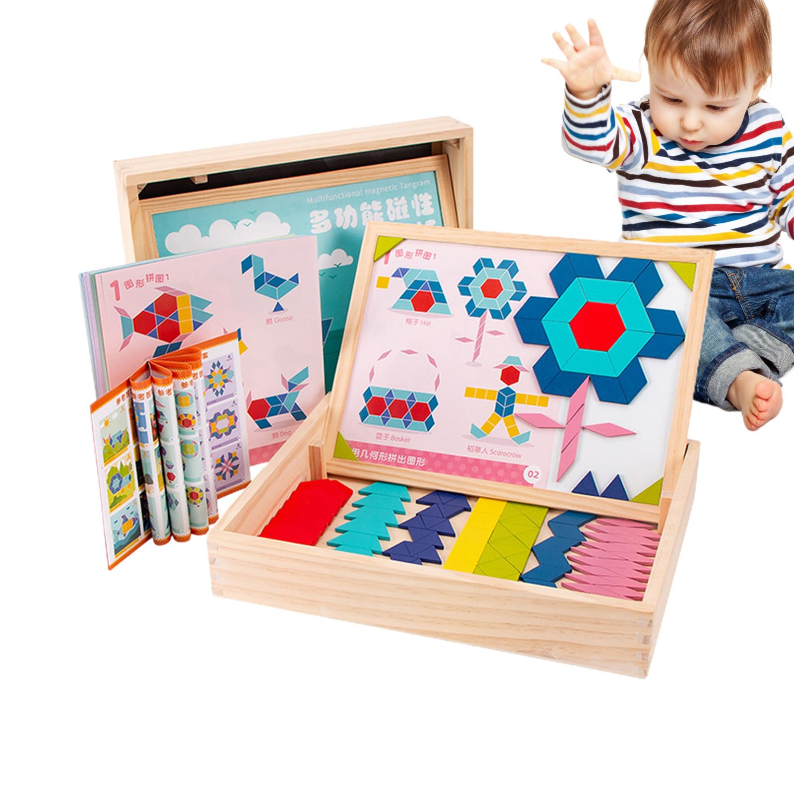 Giocattolo 210 Pezzi Multicolori con Attività Rompicapo a Stimolo Mentale | Tessere Forme Tavole Puzzle Per Bambini per Età Prescolare Asilo e Scuola Materna