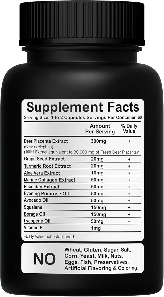 Suplemento Placenta de Ciervo 30,000mg 60 Cápsulas - EINNALAB miniatura 2