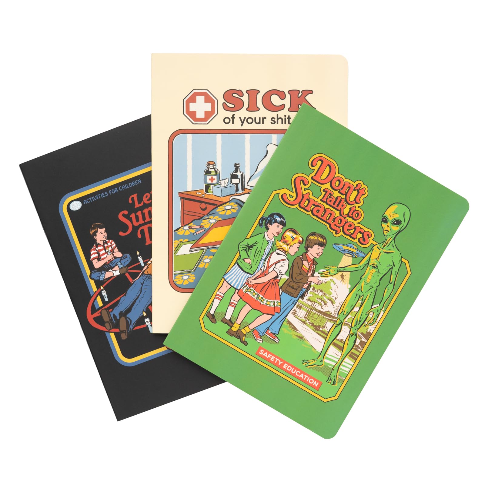 Grupo Erik A5 Notebook Set - Steven Rhodes | 3 A5 Notebooks - Lined, Plain, Dotted - 32 sheets (64 pages) | Funny Notebooks For Work Colleagues, Funny Gifts Under 15 Pounds