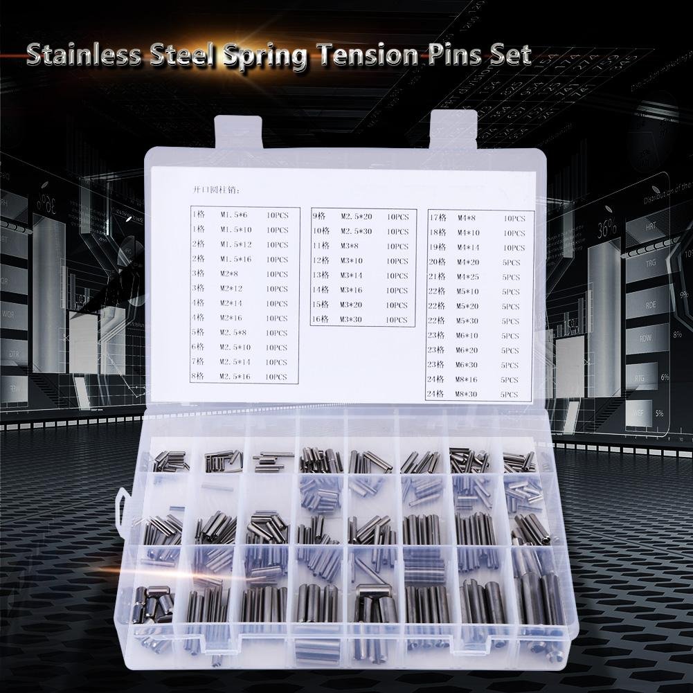 280 Piezas Conjunto de de Pasadores Reloj,Caja de Pasadores Acero Inoxidable Rolson Tools M1.5 M2 M2.5 M3 M4 M5 M6 M8 para la Industria Mecánica con Caja de Plástico