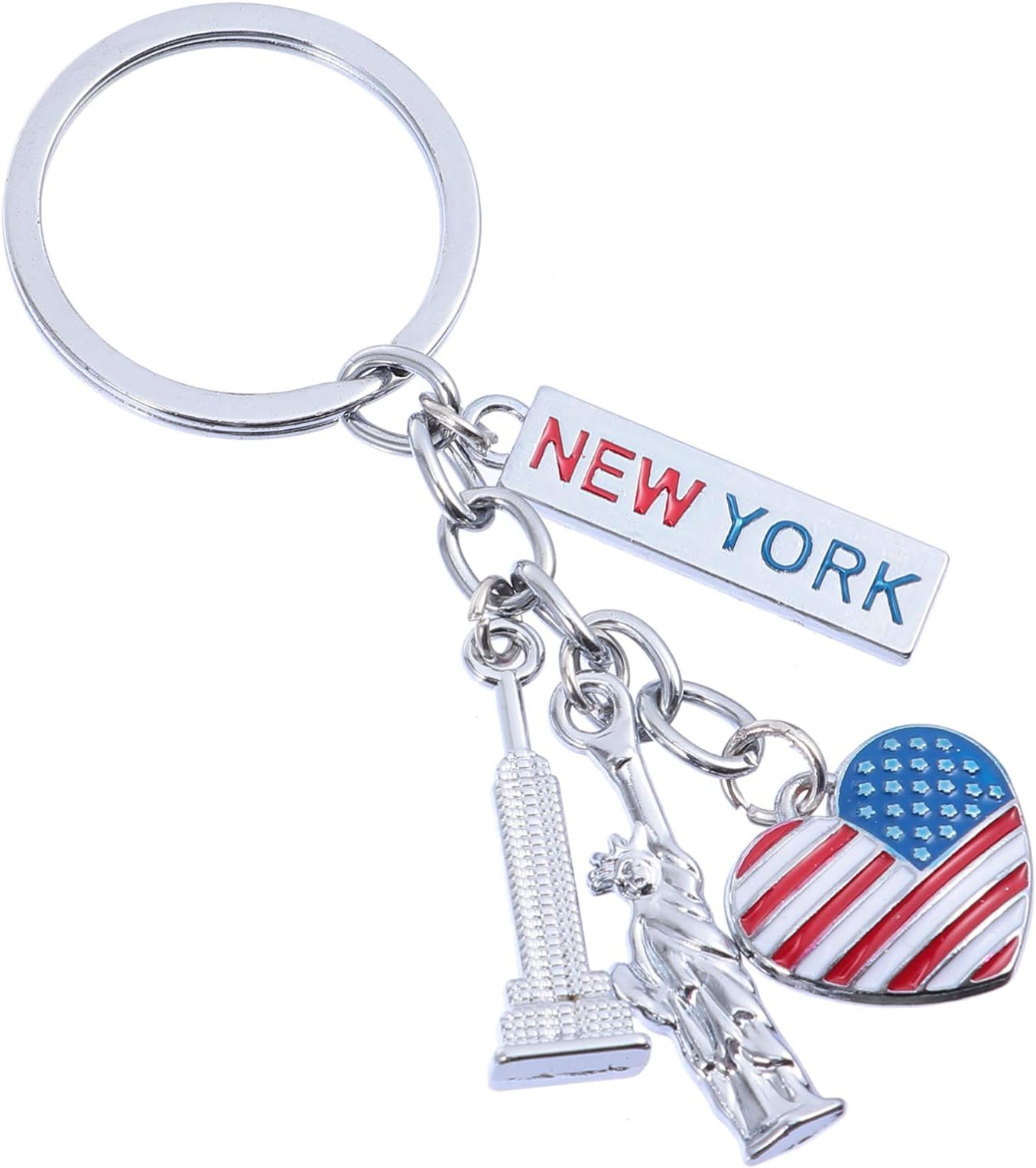 Handbag Charms I Love New York Keychain Statue of Liberty Keychain United States Flag Key Ring for National Day Backpack Home Car Key Decoration (1pc) Souvenirs Keychains
