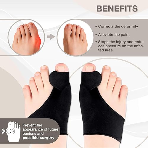 Miniatura 3 de IGMAN Par de almohadillas de corrección de juanetes para mujeres y hombres, para usar con zapatos y espaciadores de dedos para aliviar el dolor