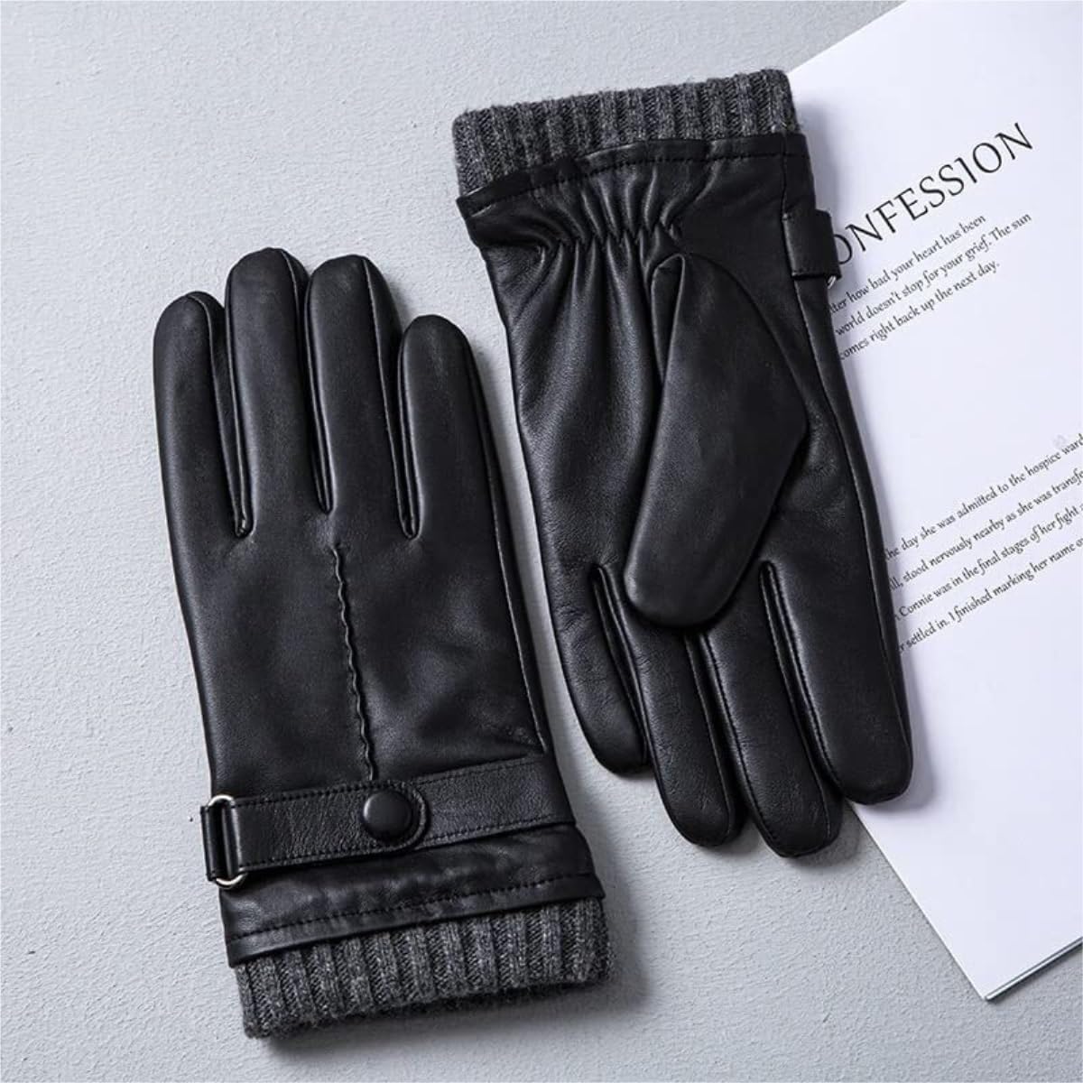 Guanti Invernali Guanti Touch Screen da Uomo Autunno E Inverno Caldi Guanti da Guida E da Ciclismo Guanti Caldi(XL)
