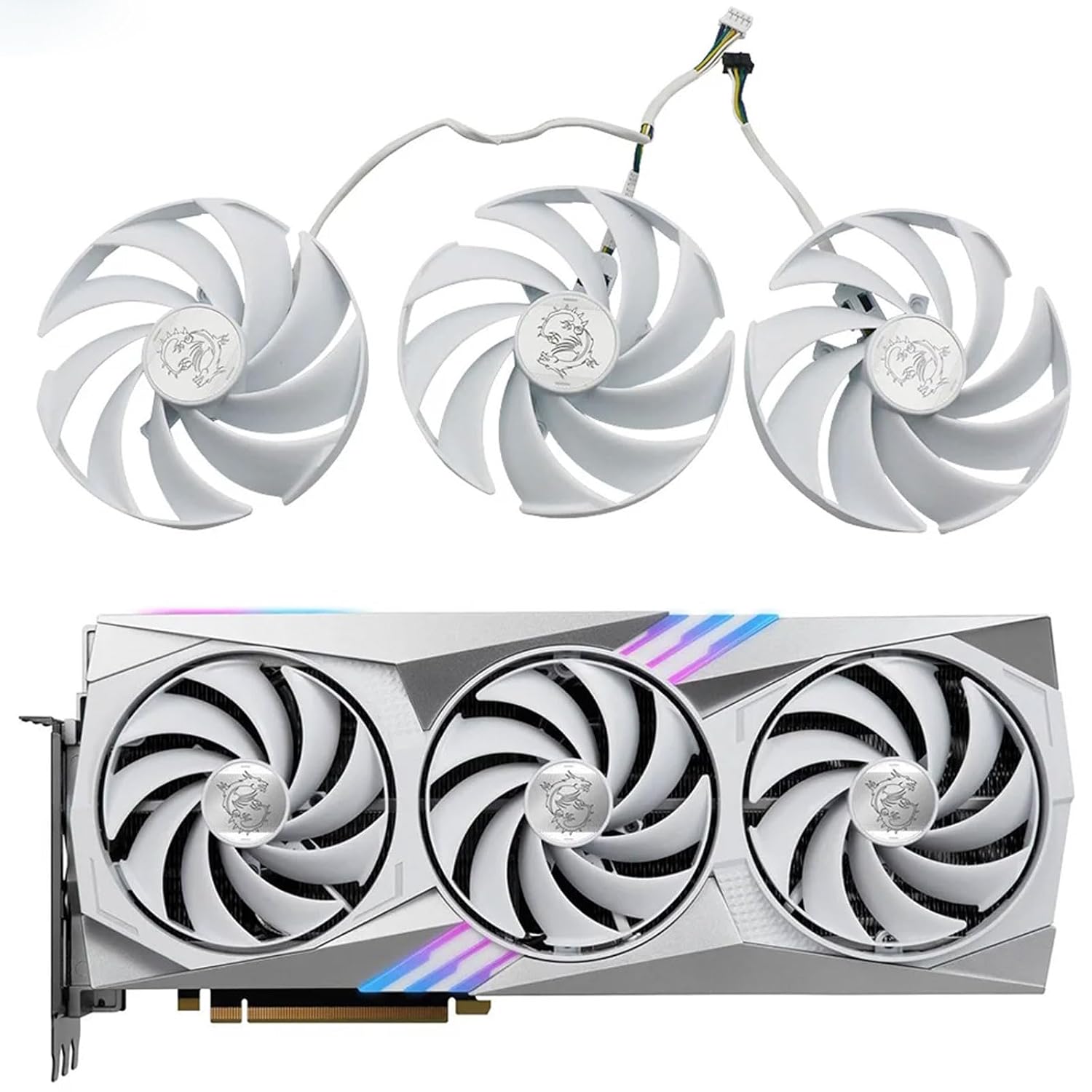 PLD10020B12HH RTX4080 4070 Ti Graphics Card Fan for MSI GeForce RTX 4080 4070Ti Gaming Trio White Graphics Card Cooling Fan (3-Fan)