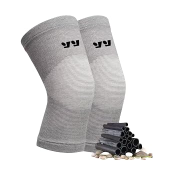 One Compression Bamboo Knee Sleeve - Bamboo Knee Sleeves for Men Women - Anti-Slip Compression Knee Sleeve - Elastic Sport Warm Knee Brace Gray, XX-Large