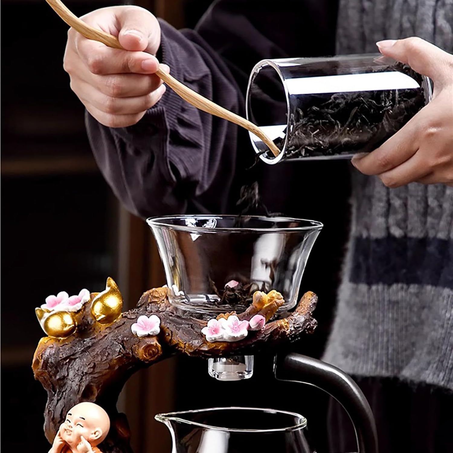 Glass Automatic Tea Set - Magnetic Lazy Kung Fu Tea Maker, Luxury Magic Teapot for Home Tea Brewing