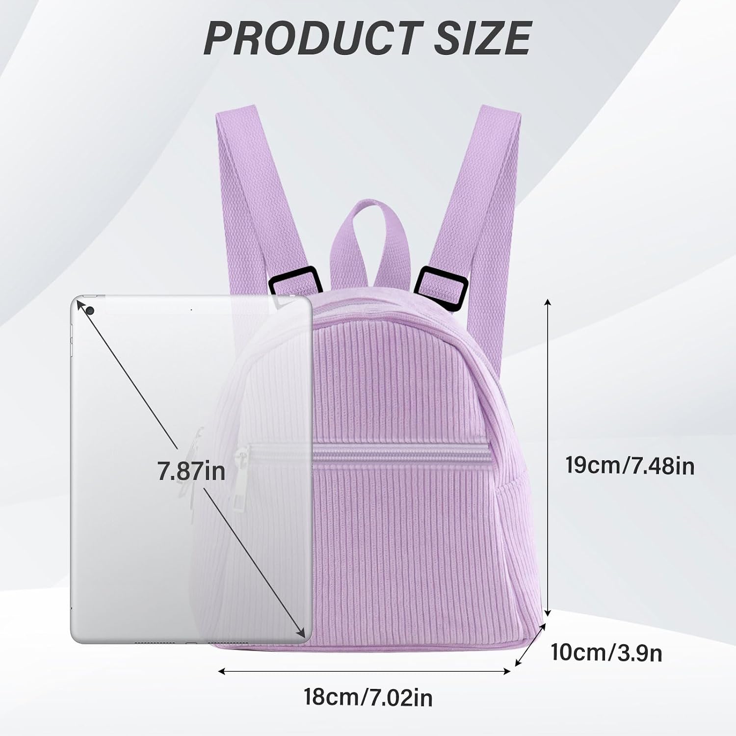 Cute Mini Backpacks, Corduroy Tiny Backpack Small Backpack for Women and Girls, Portable Ladies Backpacks (purple)