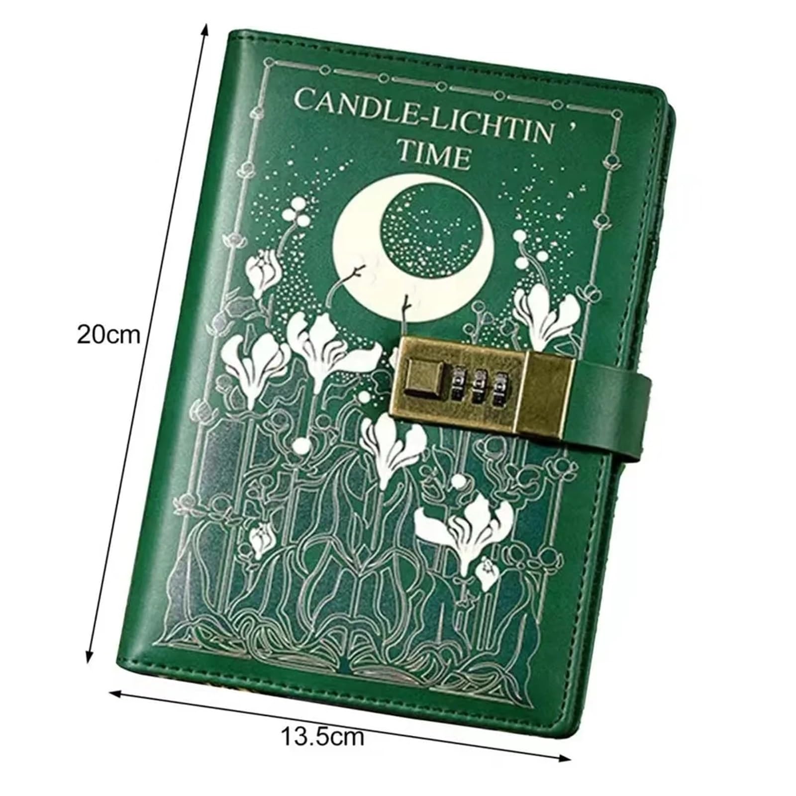Tagebuch Mit Schloss Vintage Leder B6 Journal Notizbuch mit Schloss 224 Seiten passwortgeschütztes Tagebuch Planer Organizer Schreibwarenbedarf(Light Green)