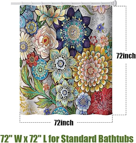 Miniatura 5 de socathey Cortinas de ducha para baño, forro de cortina de ducha de 72 pulgadas de largo x 72 pulgadas de ancho con 12 ganchos de plástico, tela de