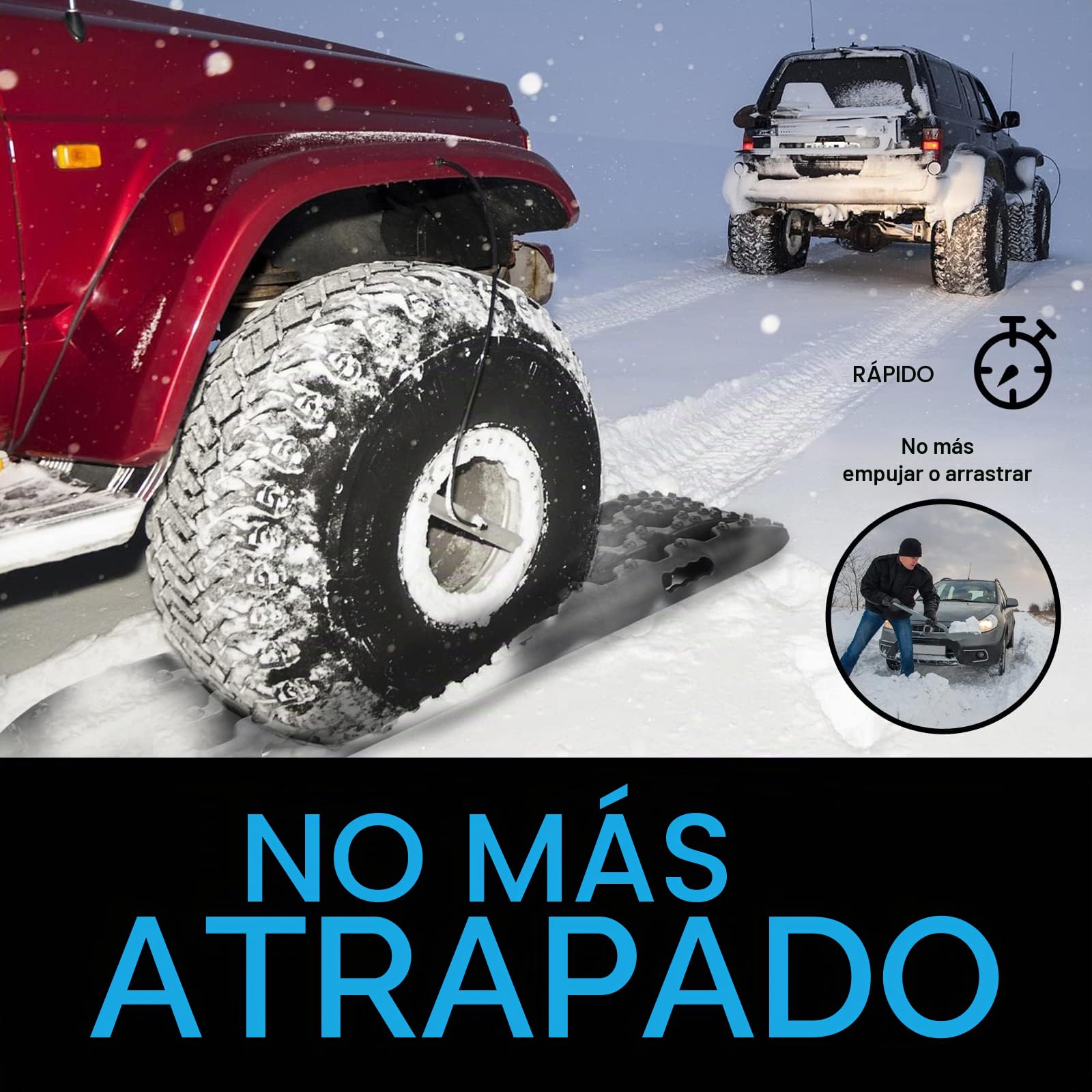 Accesorios Todoterreno y para Caravana - Tablas de Recuperación, Juego de 2 Láminas para Arena, Barro y Nieve | 10T de Carga, con Bolsa y Herramienta de Instalación