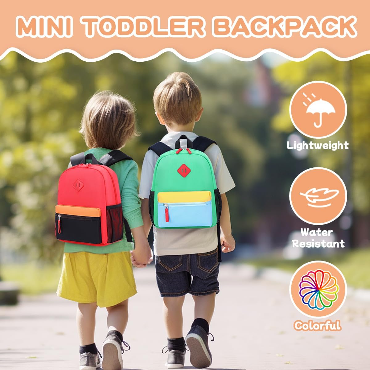 Toddler Backpack,12inch Preschool Backpack for Kids Boys and Girls 2-4 Kindergarten Preschool Bookbag with Chest Buckle (Red Black, Small) - Image 9