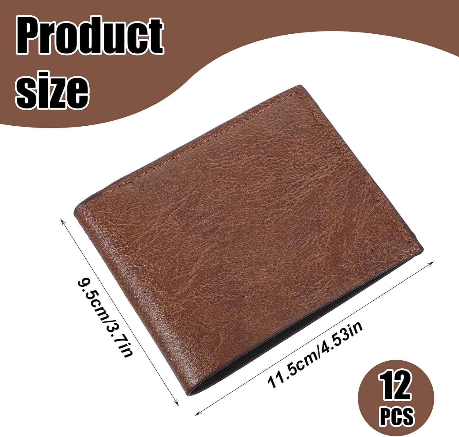 MAQUITA 12 PCS Leather Bifold Wallets for Men,Men’s Wallet Bulk for DIY Engraving,With money clip,card holder - Image 2