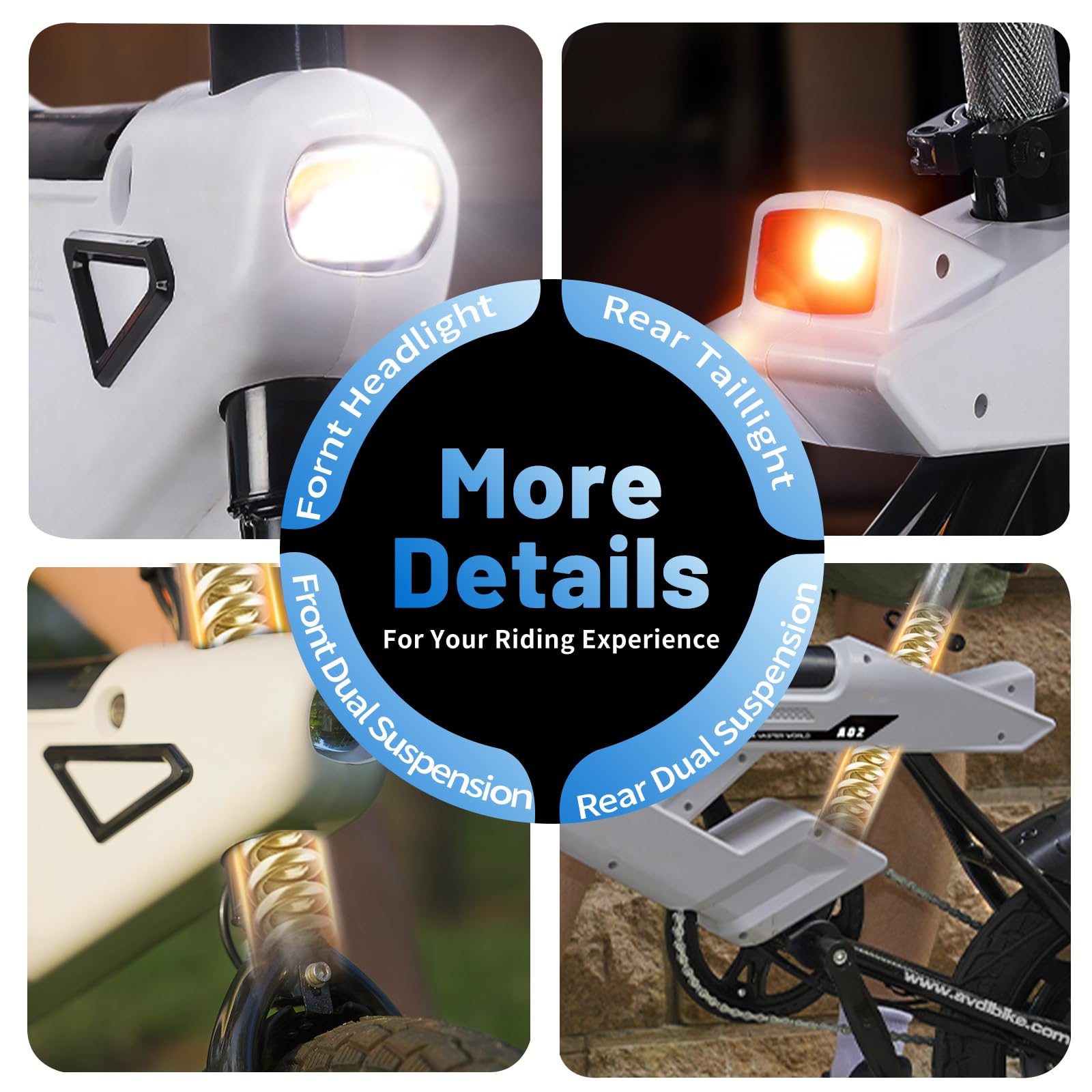 AVDL Bicicleta electrica plegable, 14" x 2.13" Ebike con Extraíble Bateria 36V 6.4Ah, velocidad maxima de 25 km/h, 3+2 velocidades, freno de disco y reflectores, Bici Eléctrica para Viajeros Urbanos