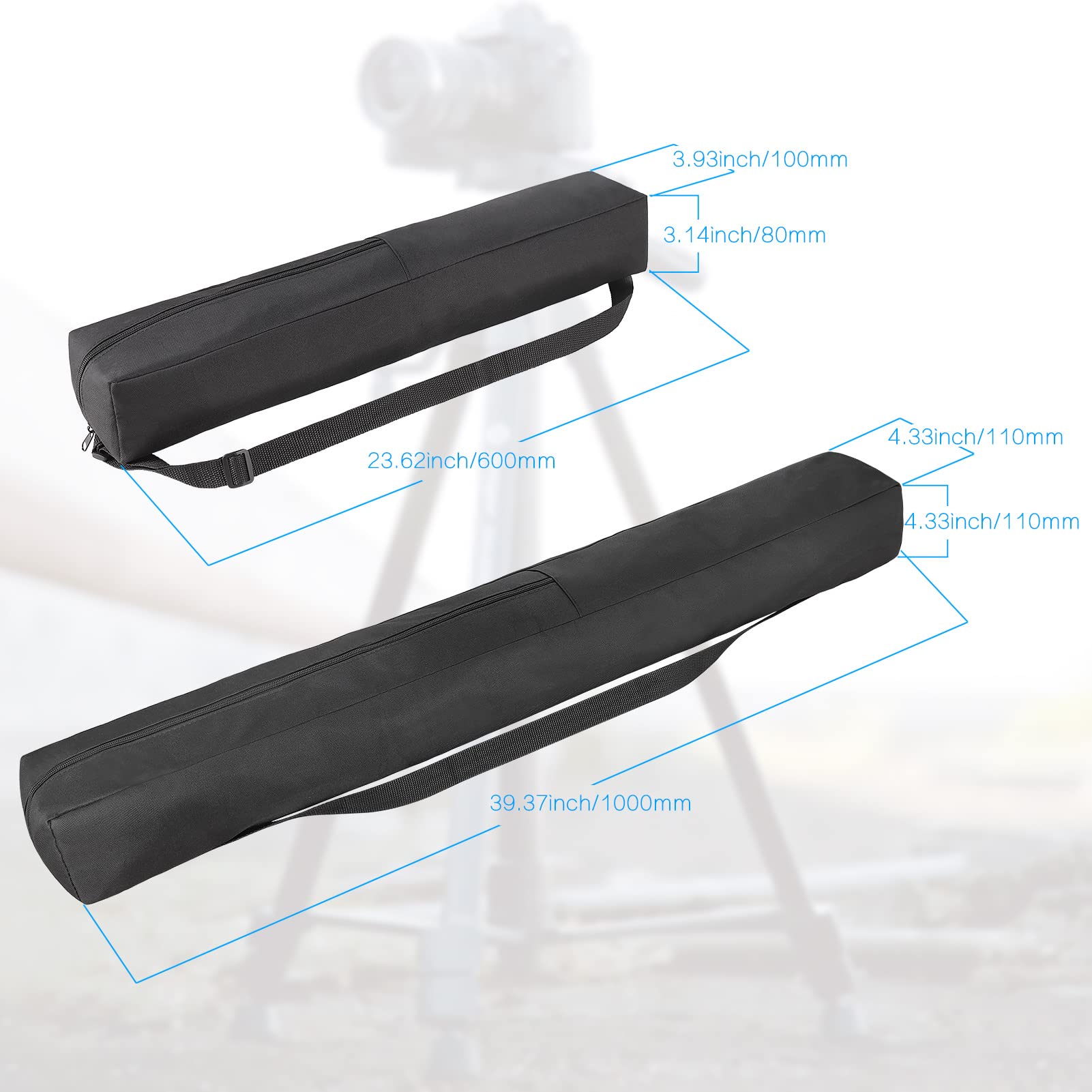 Zocipro 2 Stück Stativtasche, Tragetasche für Lichtständer und Kamera, Tripod Bag mit Tragegriff (100cm/60cm)