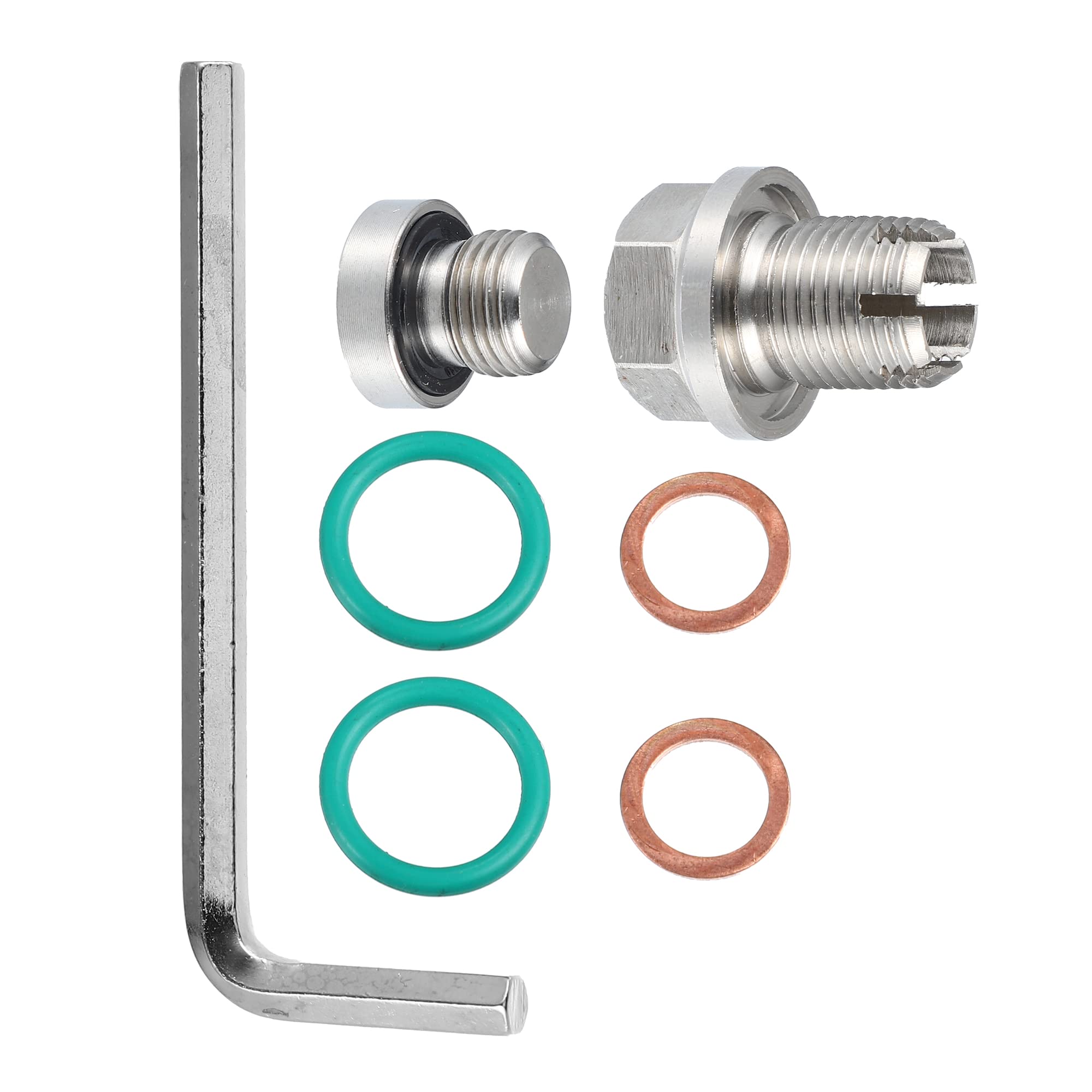 A ABSOPRO Tappo Coppa Olio Motore 1 Set M14.1-1.25 x 15mm Kit Tappo Scarico Olio Piggyback per Auto Oversize