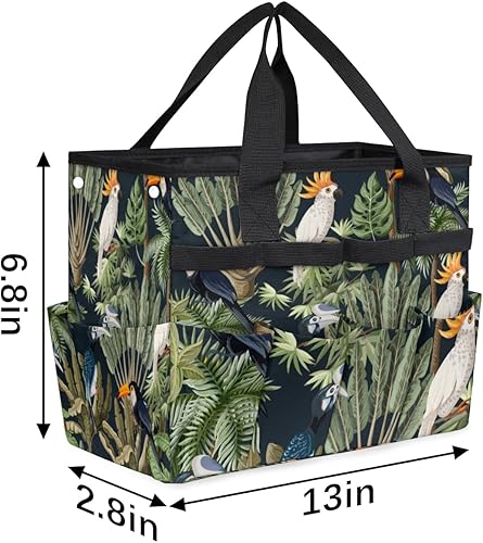 Miniatura 3 de Bolsa de herramientas de jardín con patrón de pájaros y plantas, para mujeres y hombres, bolsas de almacenamiento de herramientas de jardinería con