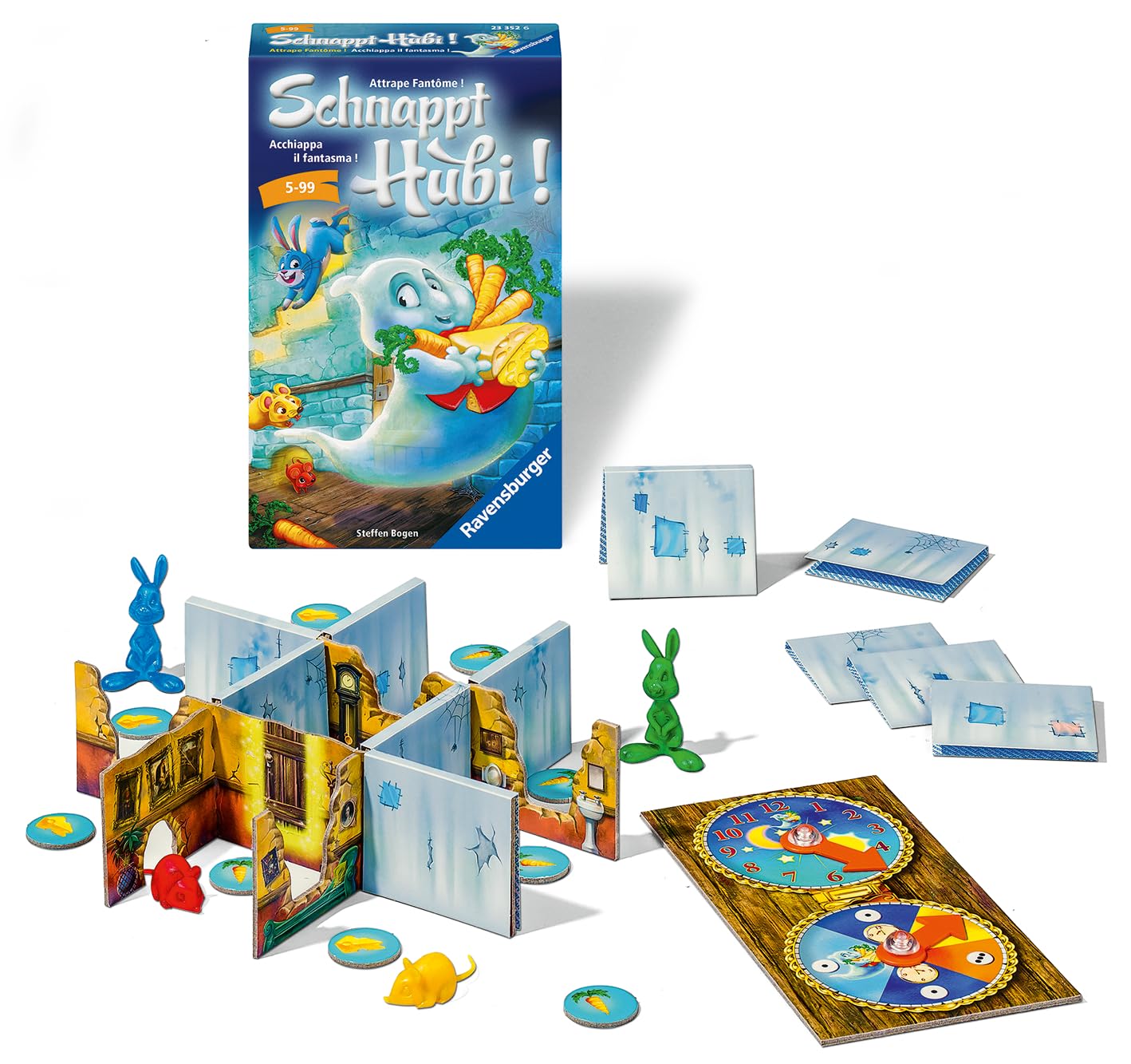 Ravensburger 23352 - Schnappt Hubi, Mitbringspiel für 2-4 Spieler, Kinderspiel ab 5 Jahren, kompaktes Format, Reisespiel, Brettspiel