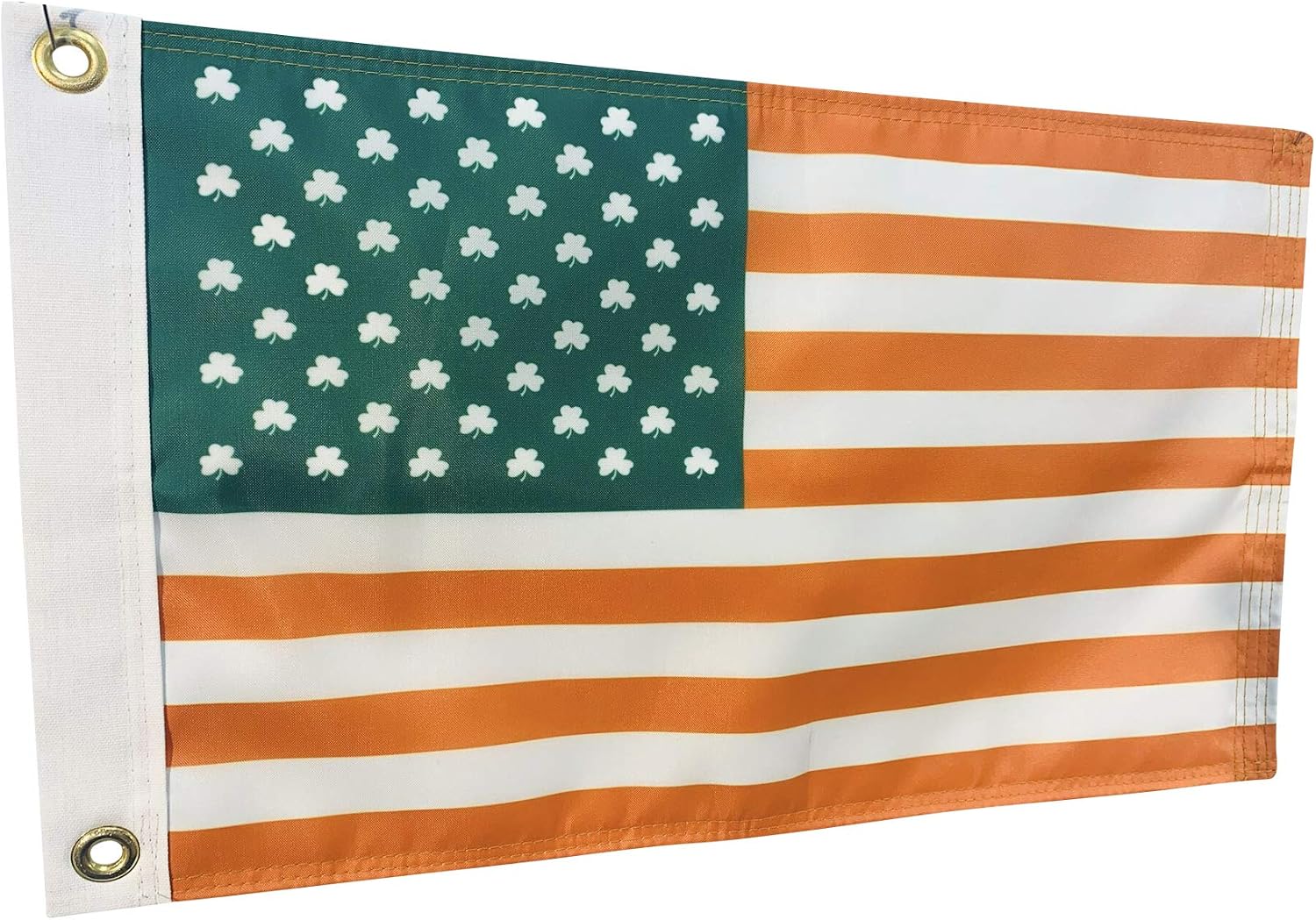 Irish Shamrock U.S. Boat Flag Burgee 12x18" Quality, Durable All Weather Nylon