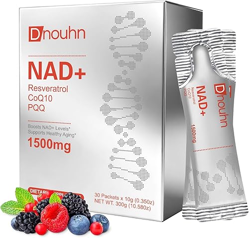 Suplemento líquido NAD de 1500 mg, ribósido de nicotinamida y resveratrol con PQQ, suplemento NAD para mujeres y hombres, aumenta la energía