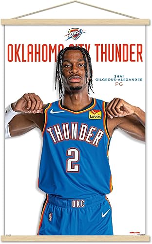 Trends International NBA Oklahoma City Thunder - Póster de pared Shai Gilgeous-Alexander Feature Series 23, 22.37 x 34.00 pulgadas, paquete de