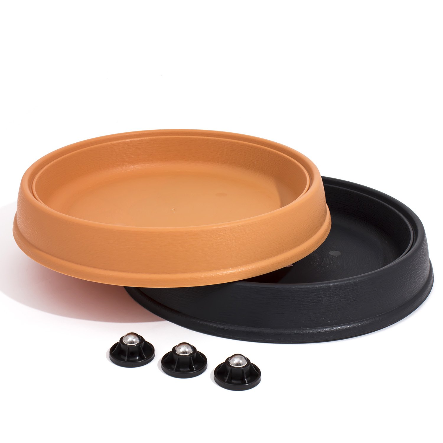 Prosper Plast Blumentopf-Untersetzer, 45 Cm Ø – 12 Stück, Ziegelstein-Optik, Für Fensterbänke & Balkon