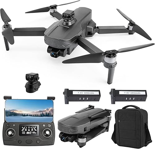 Tucok 011RTS Drone con cámara 4K para adultos transmisión FPV de 9800 pies de 5 GHz GPS de 3 ejes con cámara EIS evitación de obstáculos 56 minutos