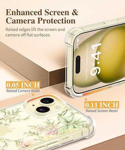 Miniatura 5 de GVIEWIN Funda compatible con iPhone 15, con 2 protectores de pantalla y 2 protectores de lente de cámara, transparente, suave, a prueba de golpes,
