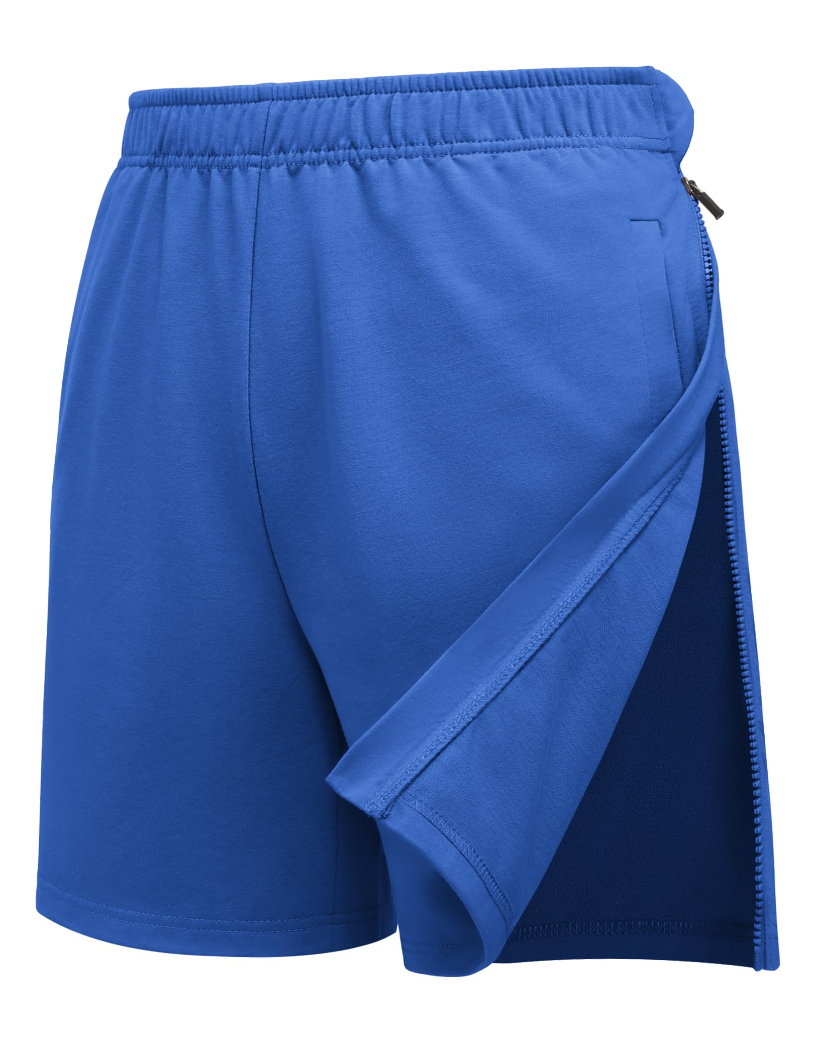 Deyeek Women Tear Away Shorts Adaptive Cotton Athletic Shorts Hip Replacement After Knee Surgery Recovery Pants with Pockets