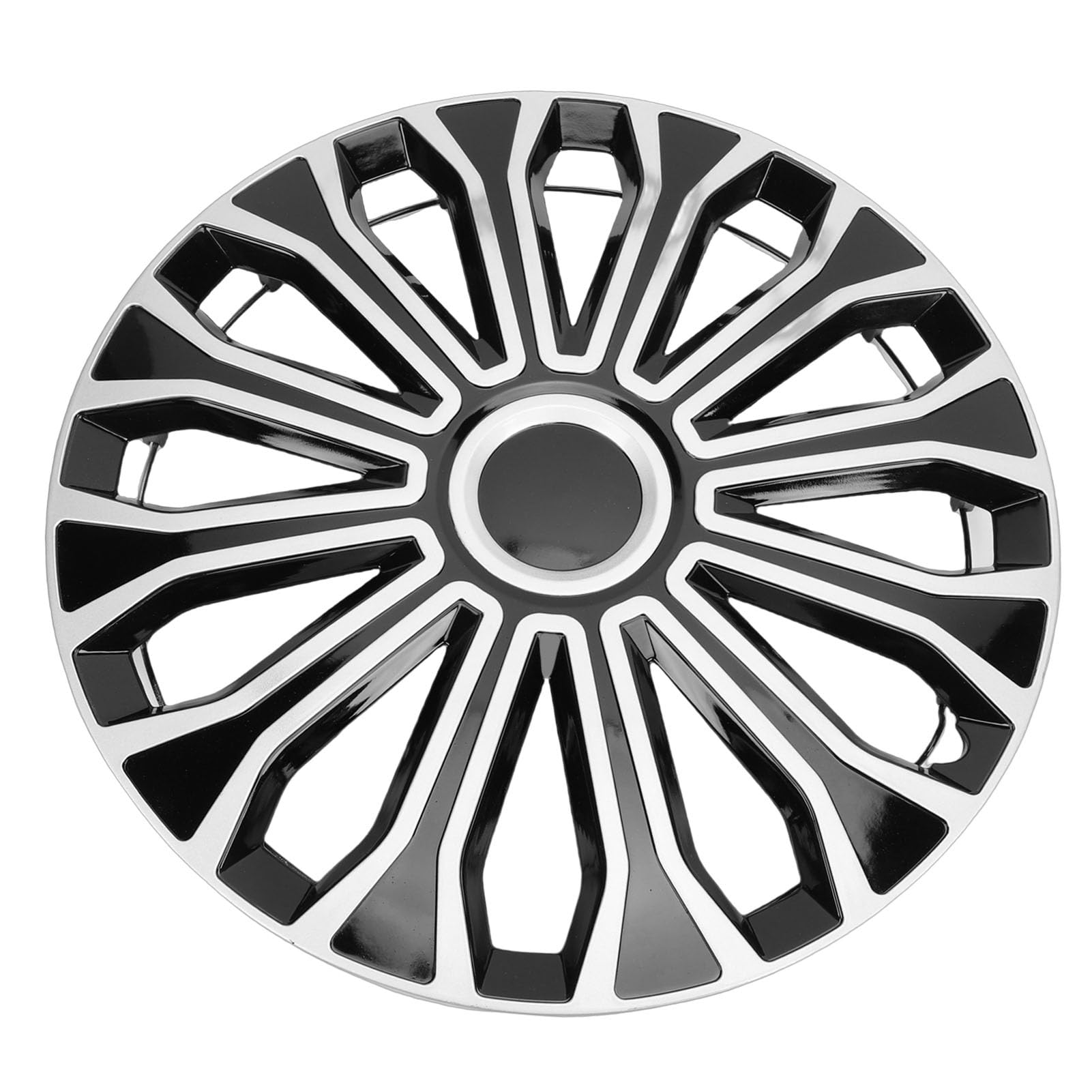 Qqmora Indywidualne Kołpaki 16" Kołpaki na Koła 4 szt. dla Connect Sprinter Cargo Van (ABS, motoryzacyjny) (Srebrny Czarny)