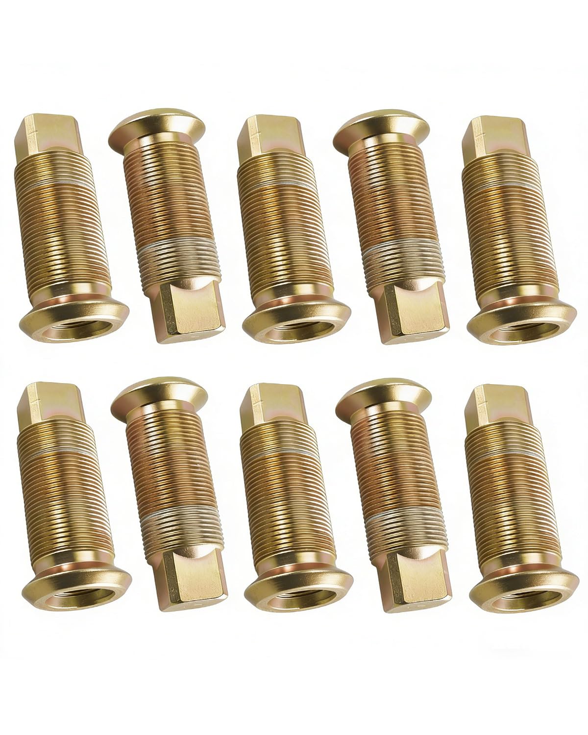 M-132 Wheel Inner Cap Nuts Fit for Steel Inner and Alum Outer Wheels, Right Hand Stud Piloted 3-1/16" L, 10 Pcs