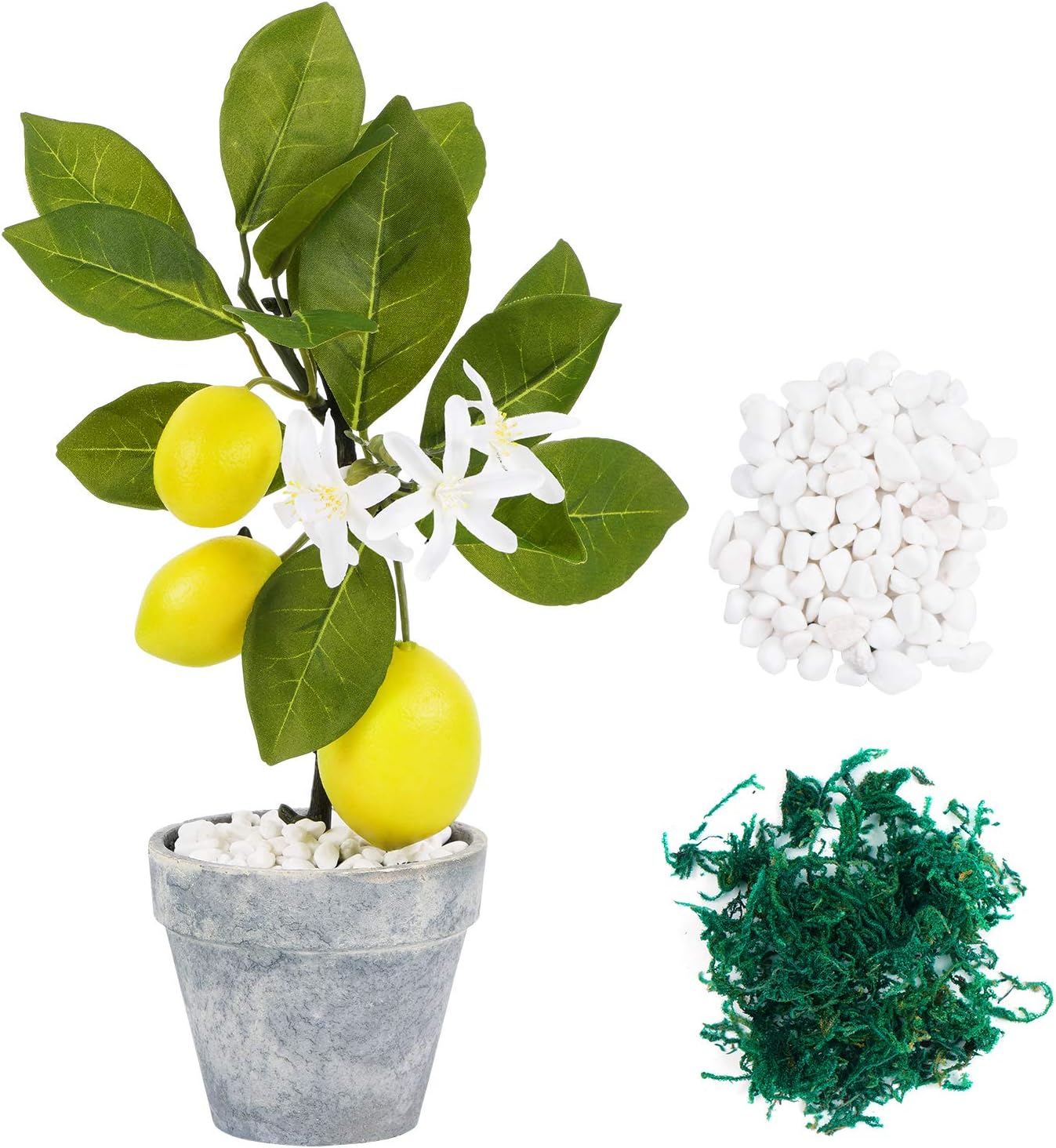 Lighsele 人工観葉植物 フェイクグリーン 造花 インテリア レモン 鉢植え 飾り 水やり不要 世話いら