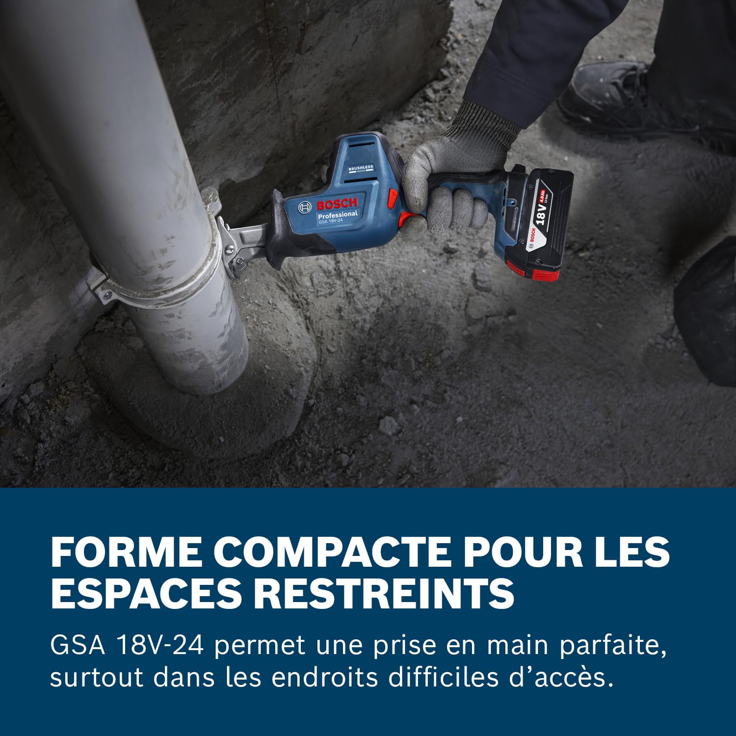 Bosch Professional 18V System scie sabre sans-fil GSA 18V-24 (avec S922EF, S2345X, kit crochet de suspension, L-BOXX, sans batterie ni chargeur)
