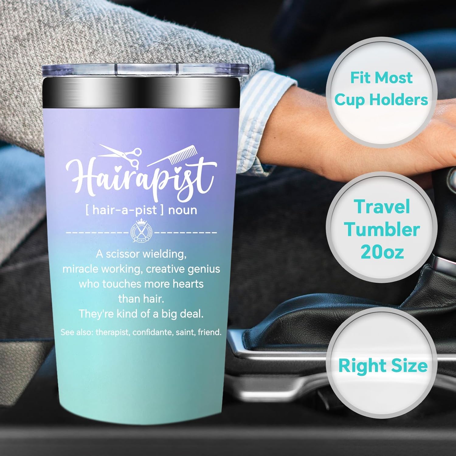 BIRGILT Hair Stylist Gifts - Hairstylist Hairdresser Gifts for Women - Christmas Birthday Graduation Gift for Hair Stylist Female - Cosmetology Hair Dresser Gift Idea - 20oz Hairdresser Tumbler - Image 7