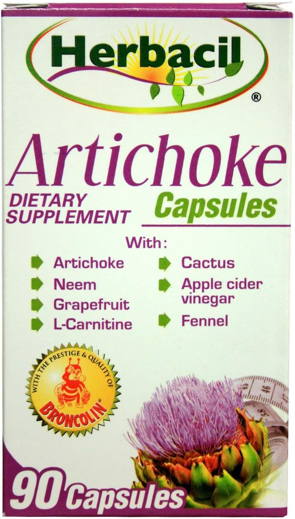 Herbacil Artichoke 90 Capsules - Alcachofa Capsulas