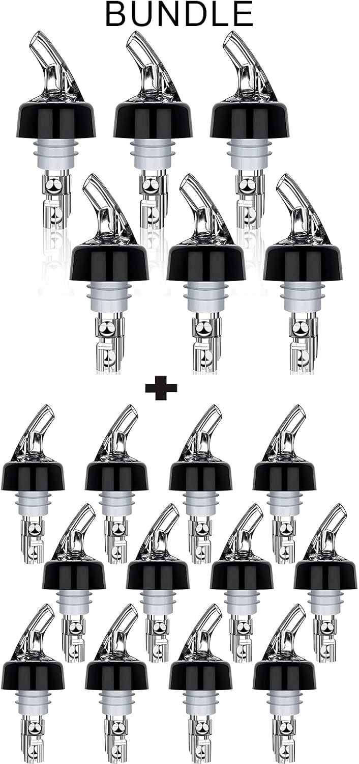 Bundle-18 Packs Liquor Bottle Pourers Automatic Measured Bottle Pourer (Clear)