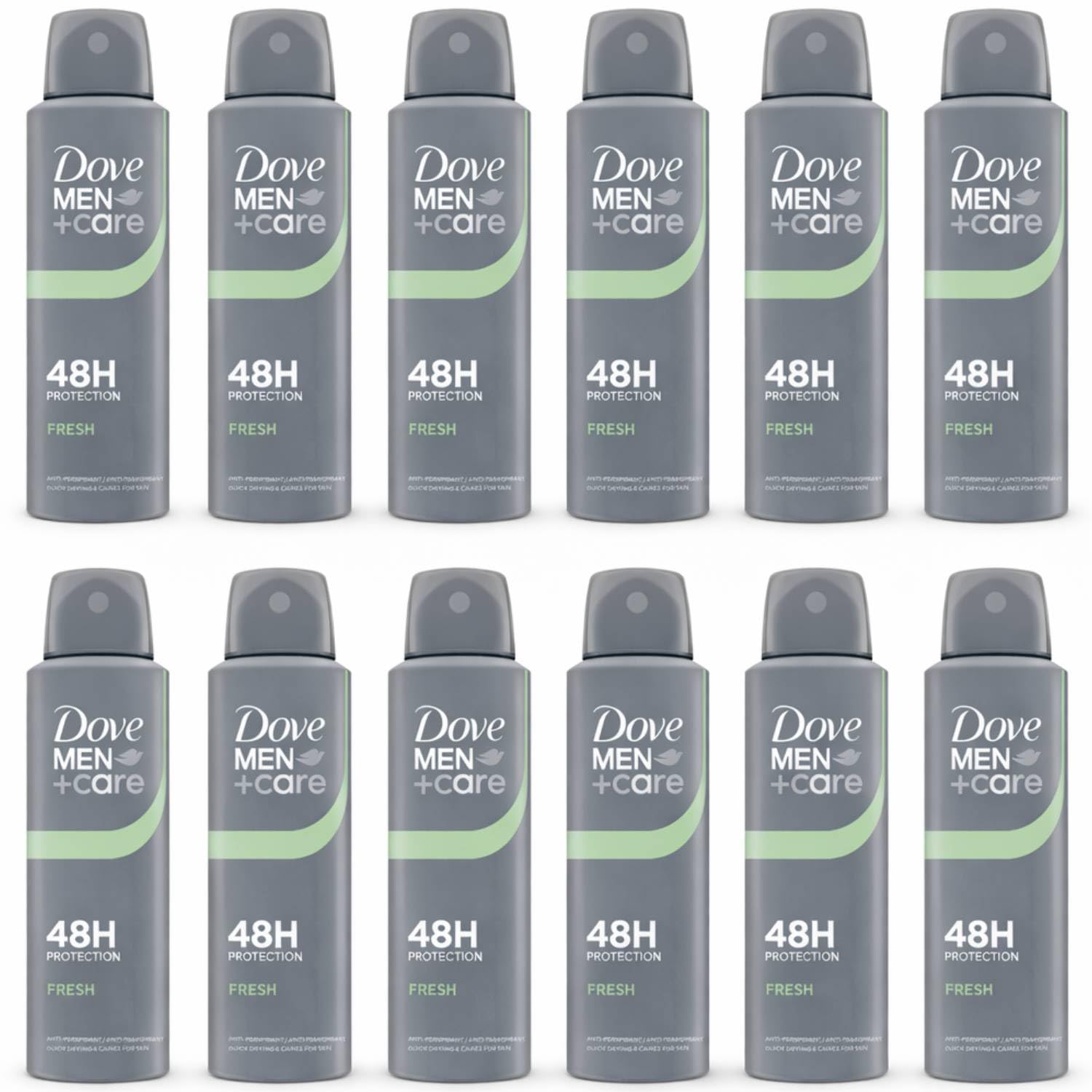 Dove Men+Care Fresh Deodorante Spray Anti-Traspirante 48H, Anti-Macchie, con Vitamina E e 1/4 di Crema Idratante, 150 ml (12)