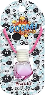 Car Air Freshener on Mirror with Fragrant oils with Wooden Diffuser Lid ,Black Ice , Fuchsia