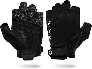 Harbinger Pro Gloves 3.0: Textured Grip, Wrist Support & Breathable Comfort for Powerlifting, CrossFit & Gym Workouts