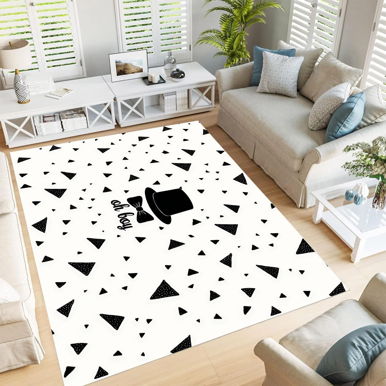 Grand tapis noir de cuisine 200x300 lavable à poils courts revêtement de sol antidérapant salon