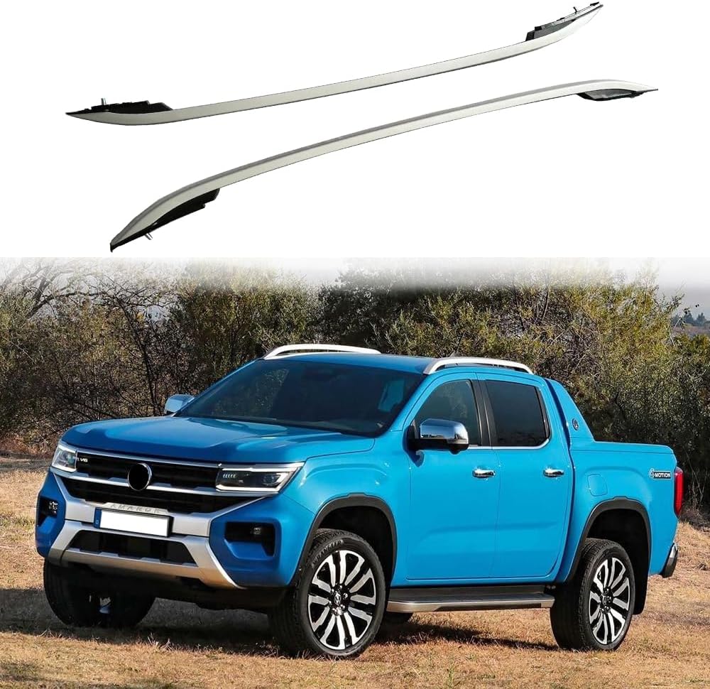 Silver Roof Rack 2PC fits for VW Amarok 2023 2024 Roof Carrier Rails Cargo Bars Screw Install no Drilling Requiring