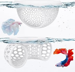 Floating Betta Fish Hideout Set, Tunnel Cave & Resting Hideaway Decor,White | Floating Betta Hideaway • Tunnel Shelter • Open Design • Resting Space • Natural Exploration • Easy Aquarium Decor
