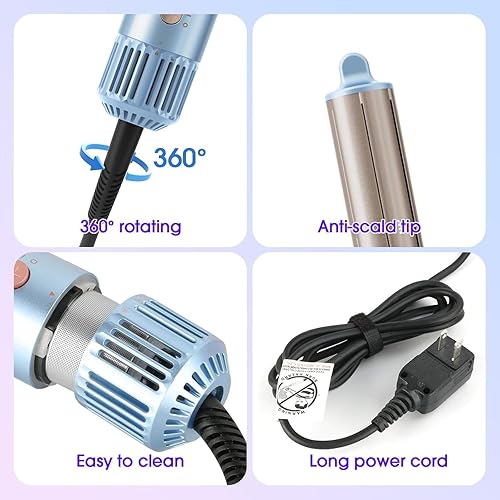 Miniatura 7 de Estilizador de aire caliente, cepillo secador de pelo con iones negativos, rizadores automáticos de flujo de aire, multiestilizador para dar