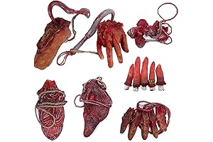 XONOR Halloween Bloody Severed Body Parts Kit for Spooky Haunted House Decorations (7 Pcs)