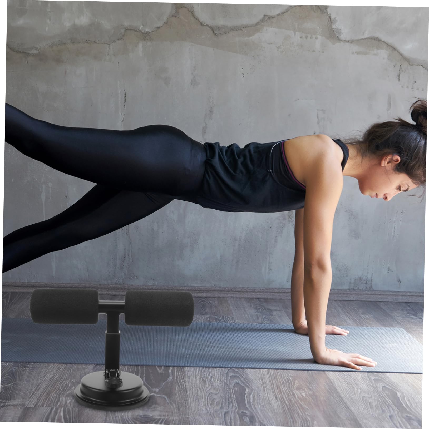 Garneck Exercise Workout Push-up Assistant Adjustable Belly Fitness Equipment Sit up Bar Exercise Accessory for Home Sit-up Assist Device Sit up Tool Household Fitness Equipment Foam Black