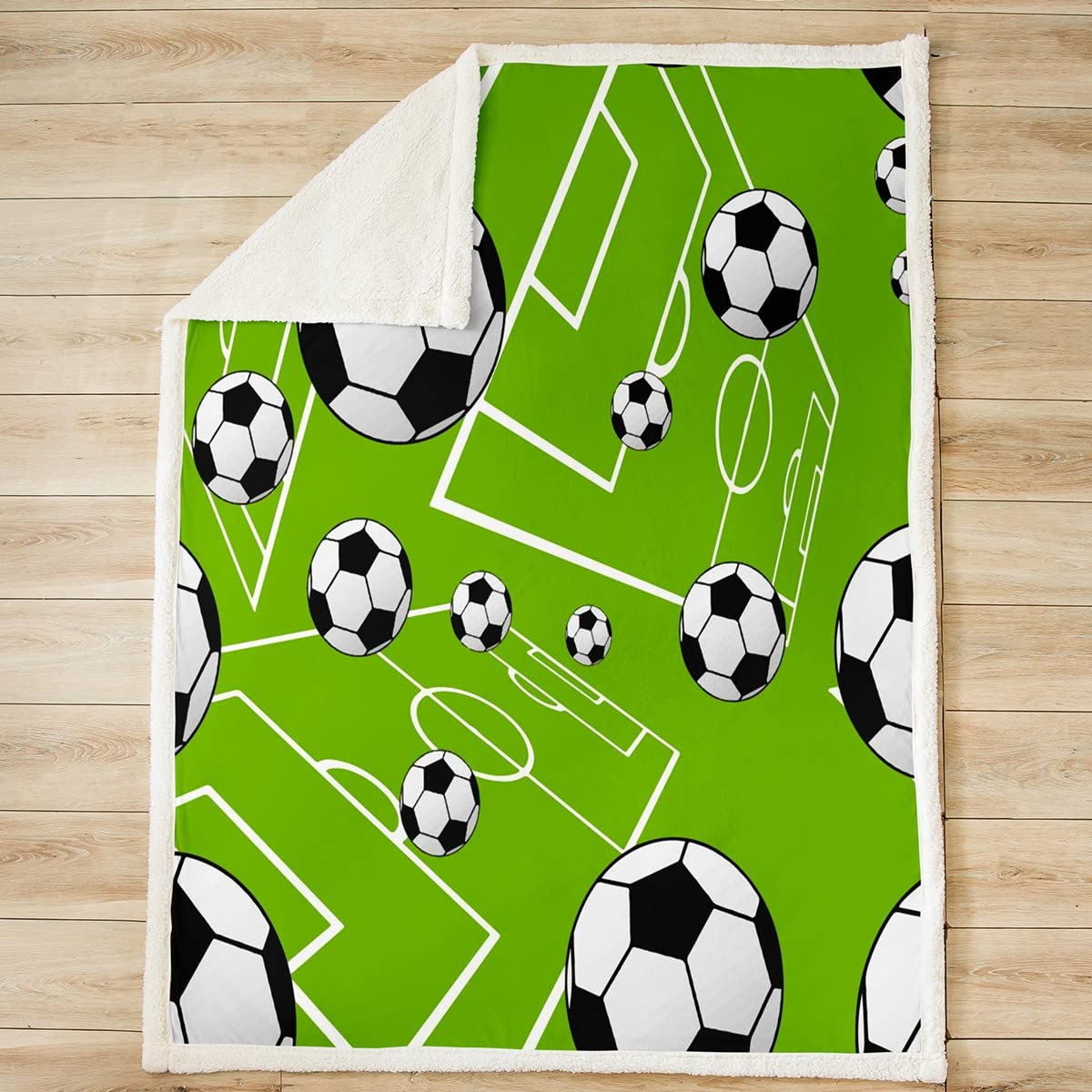 Coperta Morbida In Flanella A Tema Calcio: 127x101 Cm, Regalo Accogliente Per Divano E Letto Per Bambini E Adulti