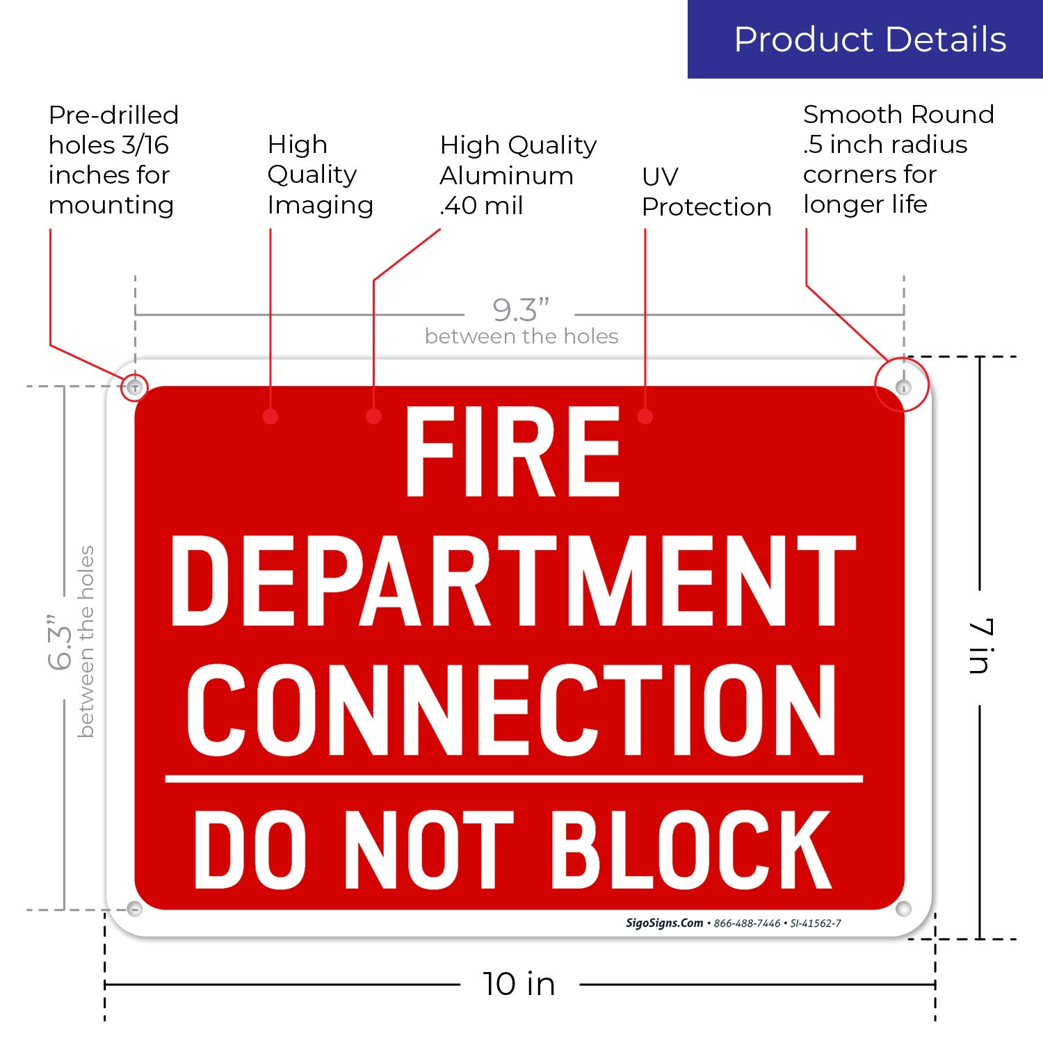 Sigo Signs Product Do Not Block Sign - 24x30 Inch Red Aluminum Sign ...
