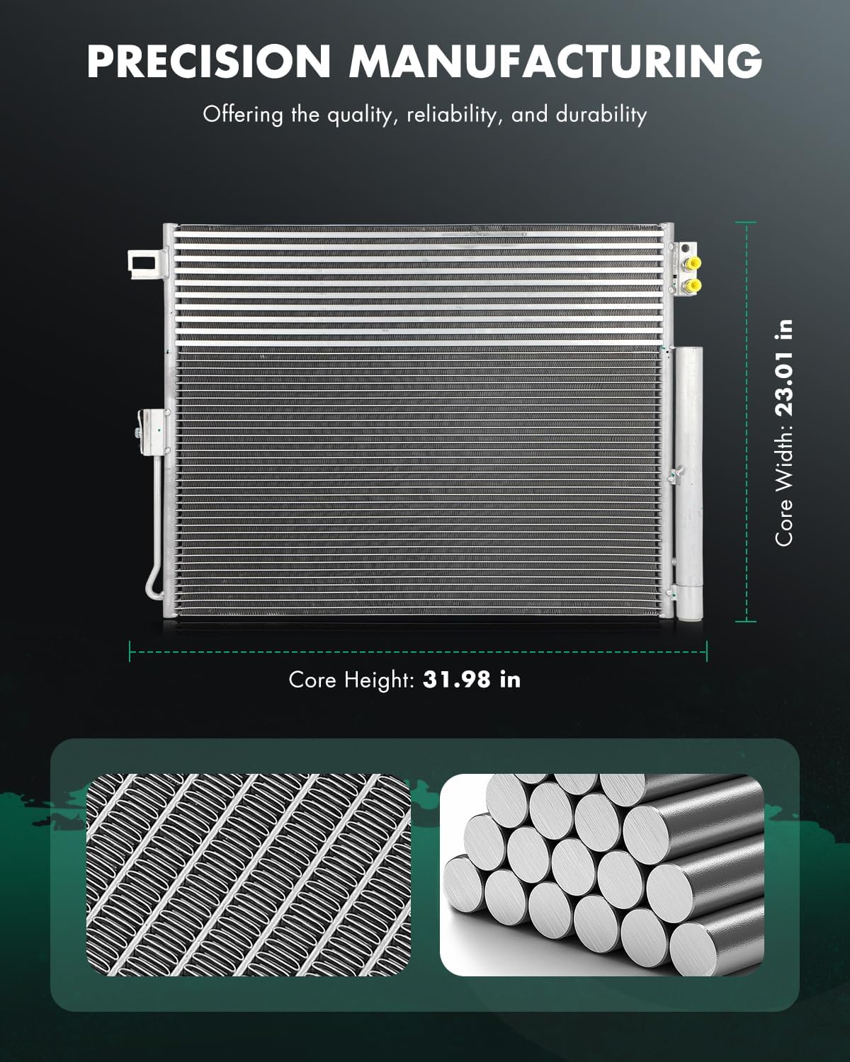 SCITOO Air Conditioning Condenser Assembly Compatible with 2011-2014 for Durango 3.6L 2011 2012 2013 2014 for Durango 5.7L Replace#3893, CN3893PFXC, 55038003AE, 55038003AF, 55038003AG, CH3030242