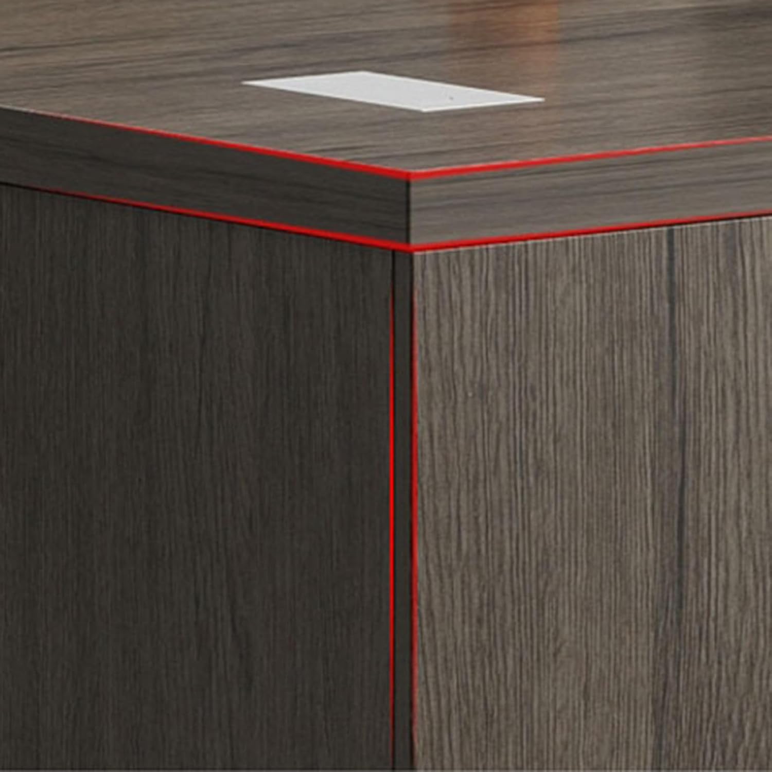 Brown Wood Computer Desk Executive Office Desk with Lateral Cabinet Gaming Study Table Business Furniture Set for CEO Boss