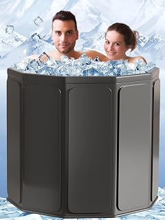 Portable Foldable Ice Bath Tub for Athletes-Fast Muscle Recovery,Cold Water Therapy,Ice PlungeTub Suitable for Home Outdoors Gyms,Large Capacity,Quick Opening without Installation(Ice/Hot Universal)